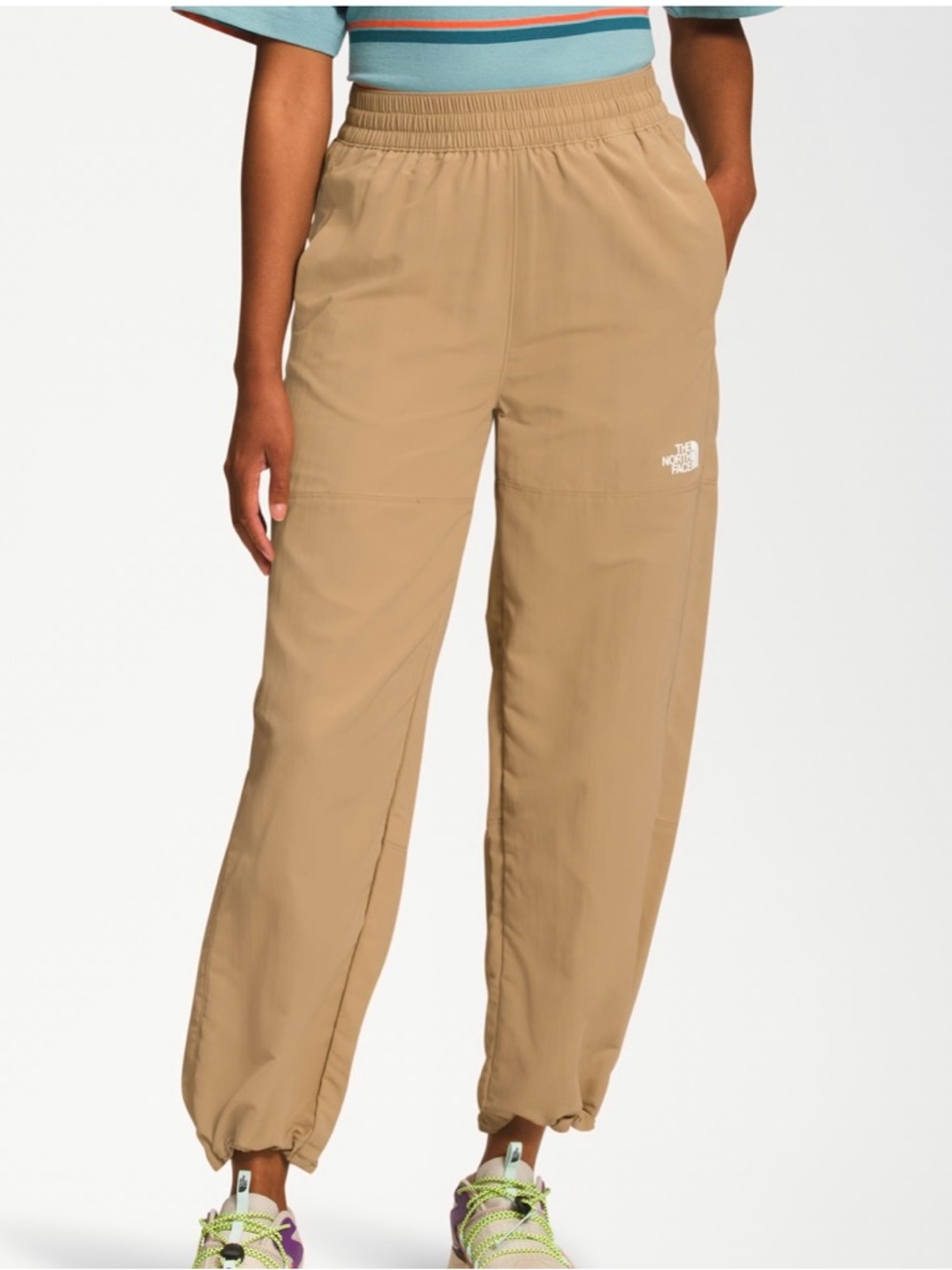 EUC The North Face Nylon Easy Pants Tan Size Medium Retail $90.00